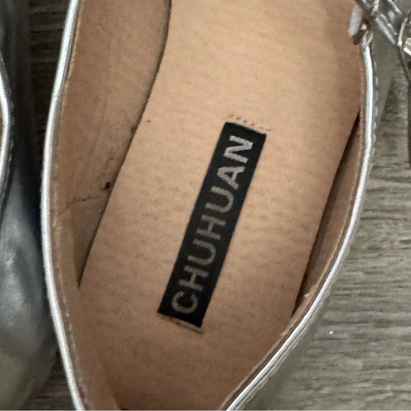 Women's Chuhuan Silver Square Toe Mary Jane Flats - Picture 5 of 9